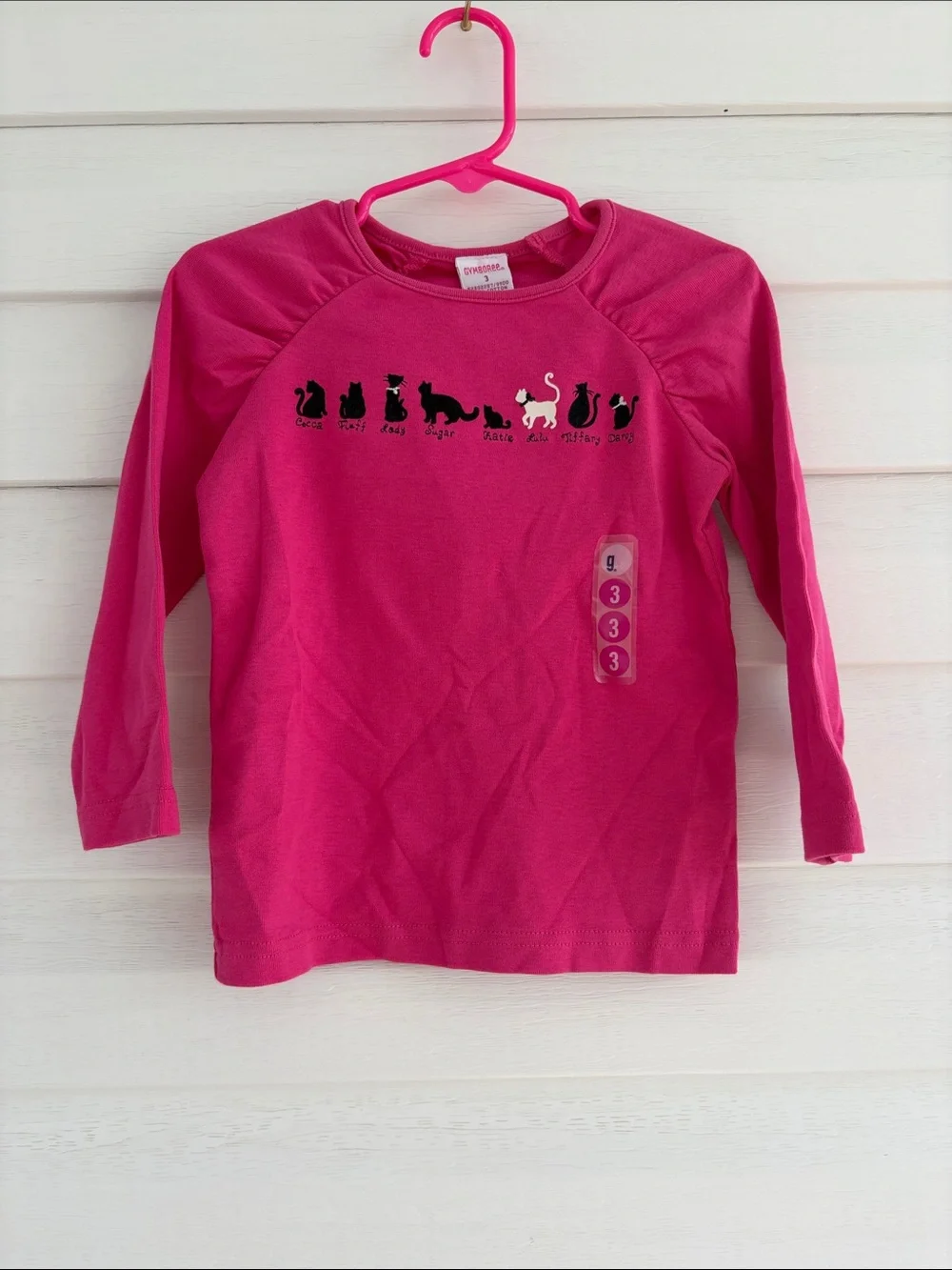 NWT Vintage Y2K Gymboree Girls Outfit Set Size 3 Pink Cat Tee & Embroidered Jean